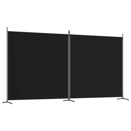 Biombo - Separador de Ambientes - Divisória com 2 painéis 348x180 cm tecido preto