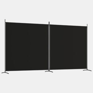 Biombo - Separador de Ambientes - Divisória com 2 painéis 348x180 cm tecido preto