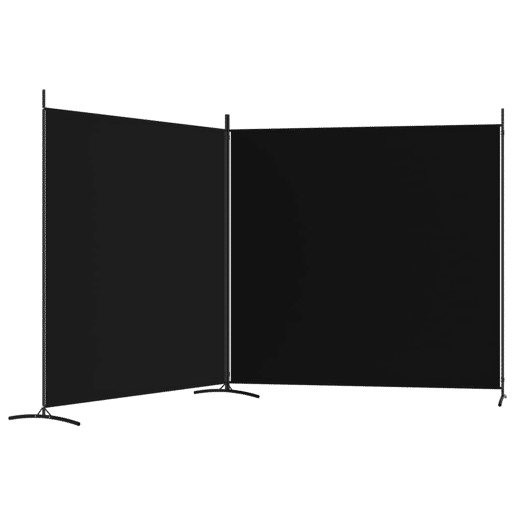 Biombo - Separador de Ambientes - Divisória com 2 painéis 348x180 cm tecido preto
