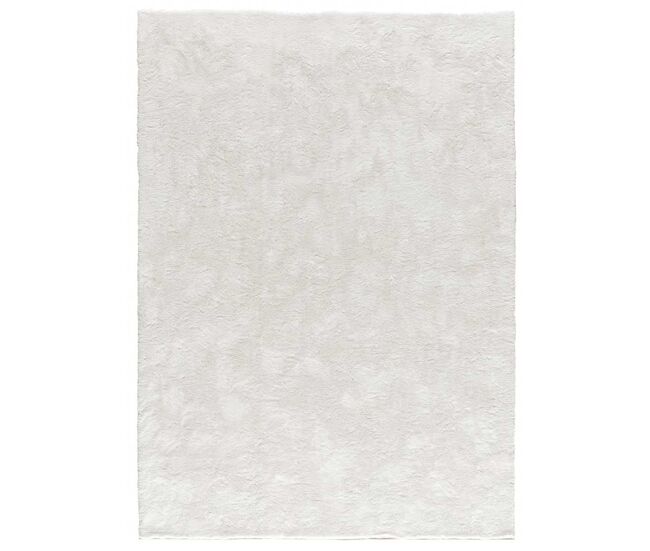 Alfombra lisa de pelo alto blanco roma, 80x150 cm - atticgo