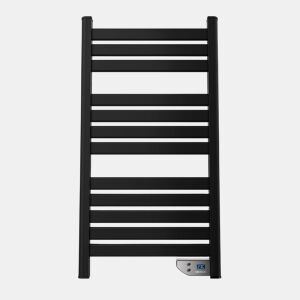 Cecotec Toalheiro elétrico com 500 W, ecrã LED, temporizador 2 h, proteção IP24, cobertura de 8 m², duplo sistema de segurança, design elegante e kit de instalação.