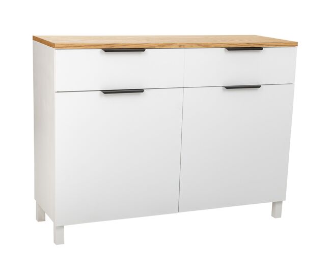 Aparador de madera 2 cajones y 2 puertas 120x40x88h cm