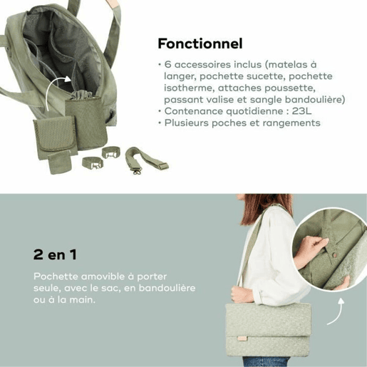 Bolsa para Troca de Fraldas Babymoov Abstract Verde