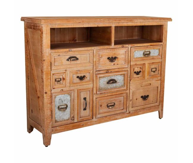 Aparador de madera 3 cajones y 2 puertas 120x36x90h cm