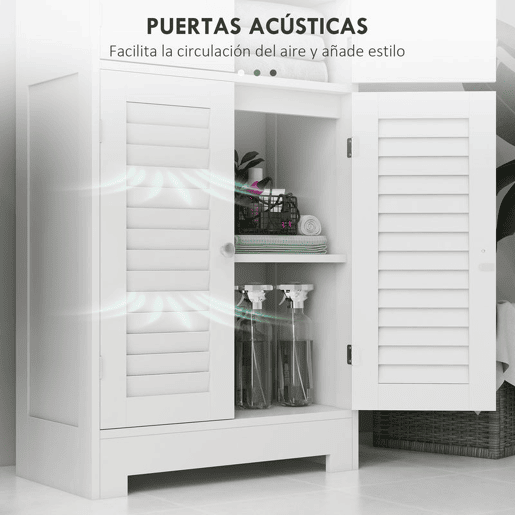 HOMCOM Armário Alto de Casa de Banho com 6 Portas, Prateleiras Ajustáveis, Sistema Antiqueda, Estilo Moderno, 60x30x170,5 cm, Branco
