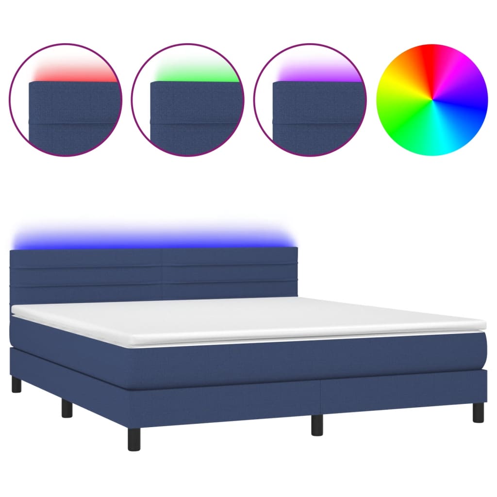 Cama box spring 180x200 Azul
