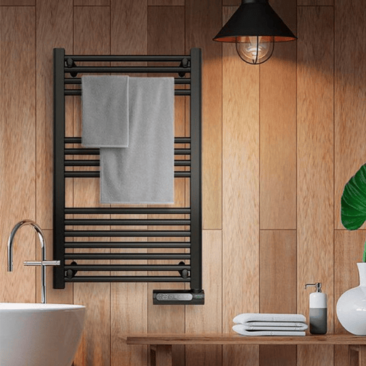 Cecotec Toalheiro elétrico com 500 W, ecrã LED, controlo tátil, programador semanal, 3 modos, temperatura selecionável e máxima segurança com IP24.