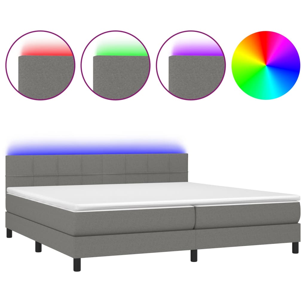 Cama box spring 200x200 Gris Oscuro