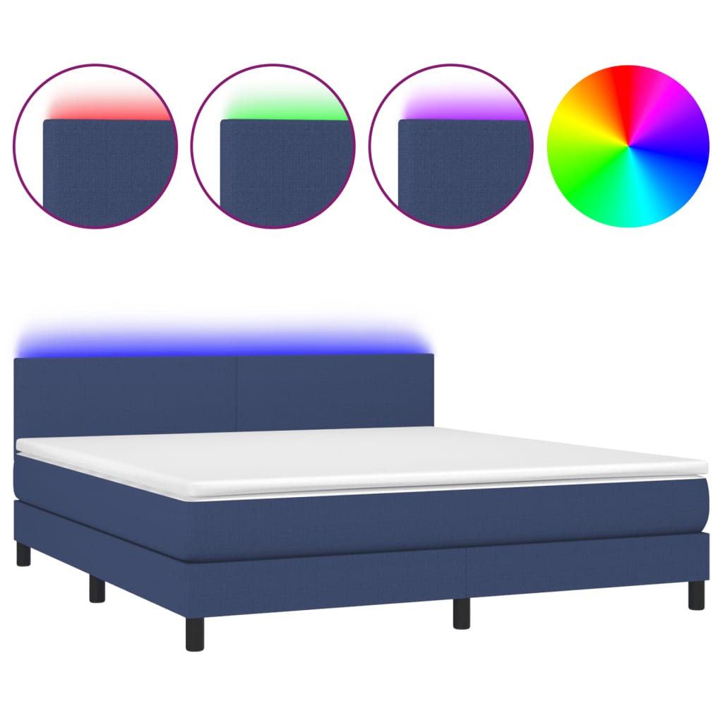 Cama box spring 180x200 Azul