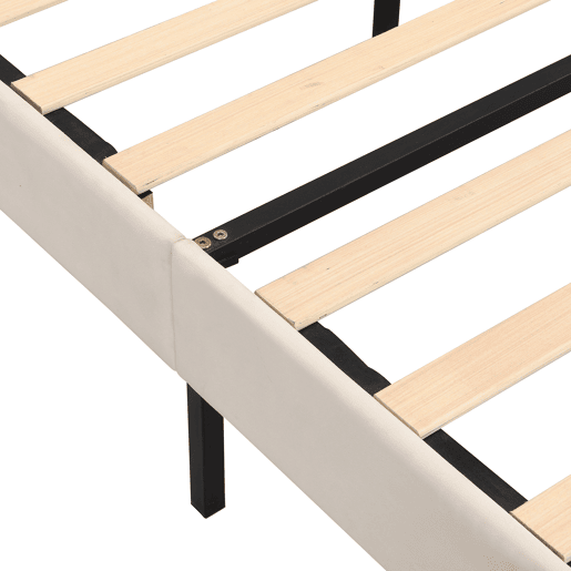 Cama de criança em veludo - 140x200cm - cabeceira em forma de concha - Bege