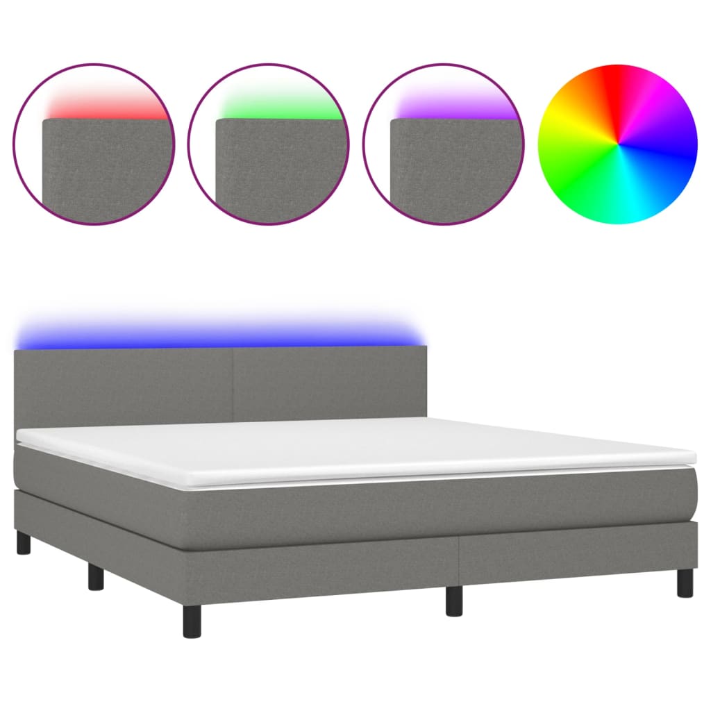 Cama box spring 180x200 Gris Oscuro