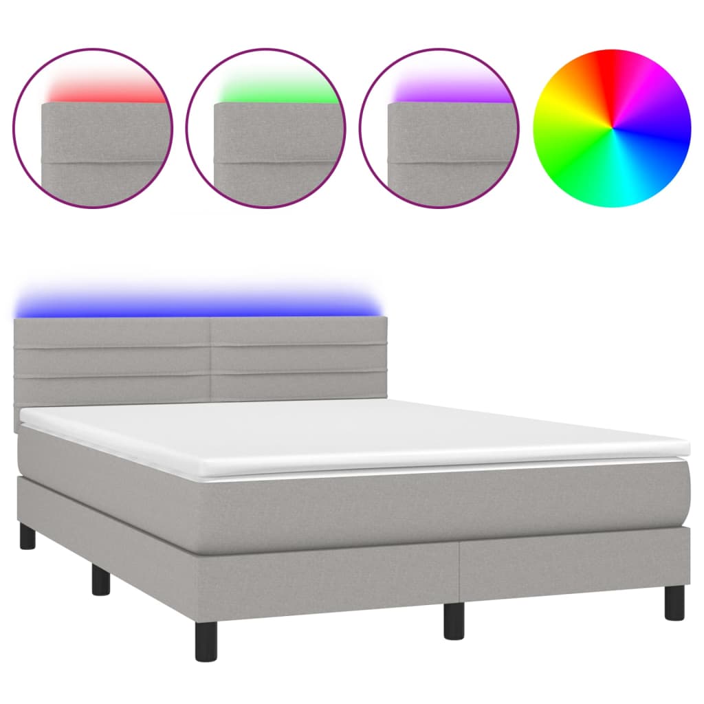 Cama box spring 140x190 Gris