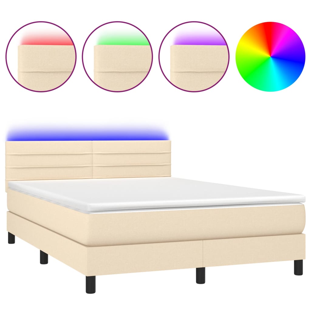 Cama box spring 140x190 Crema