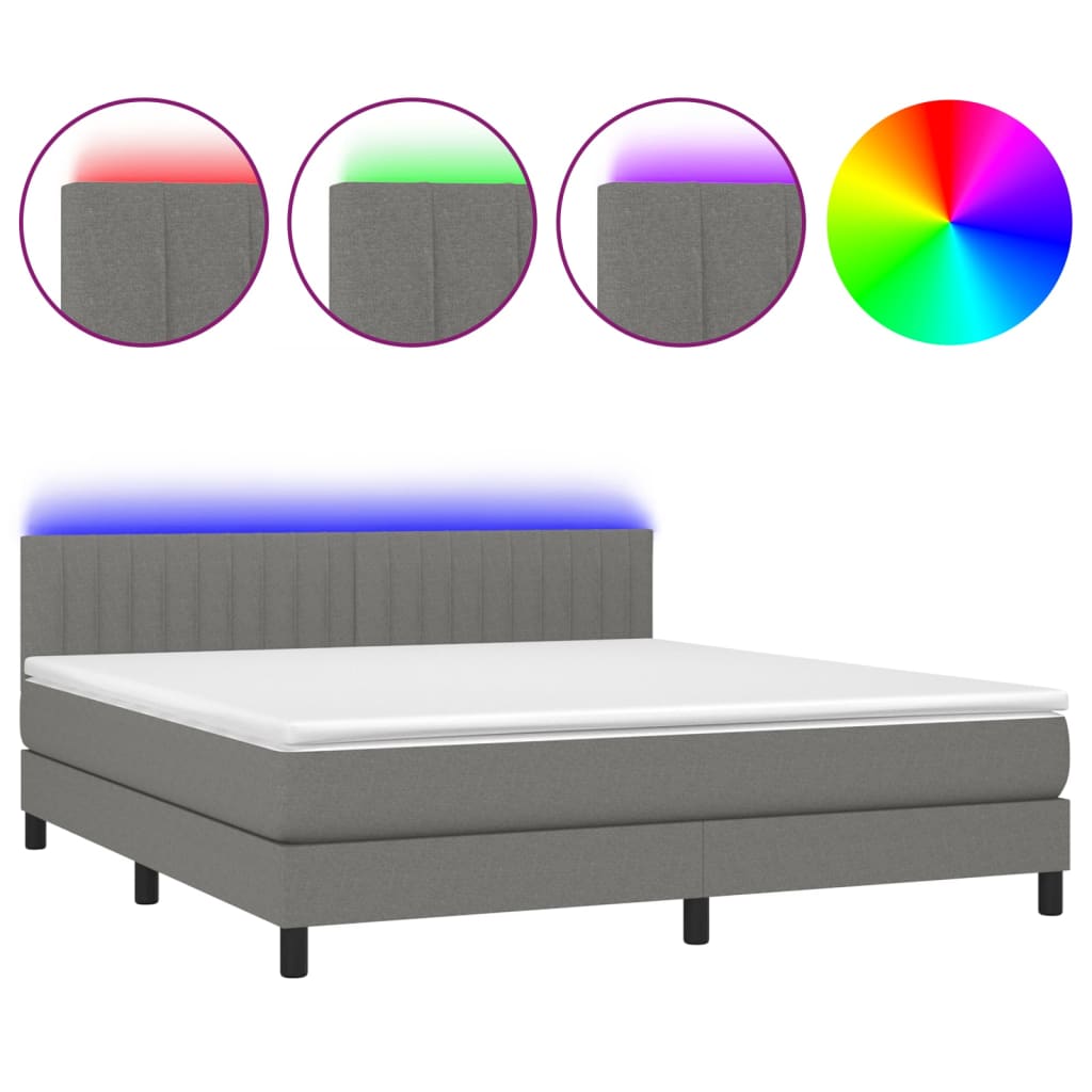 Cama box spring 160x200 Gris Oscuro