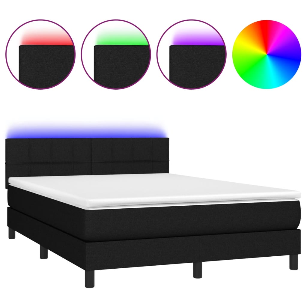 Cama box spring 140x200 Negro