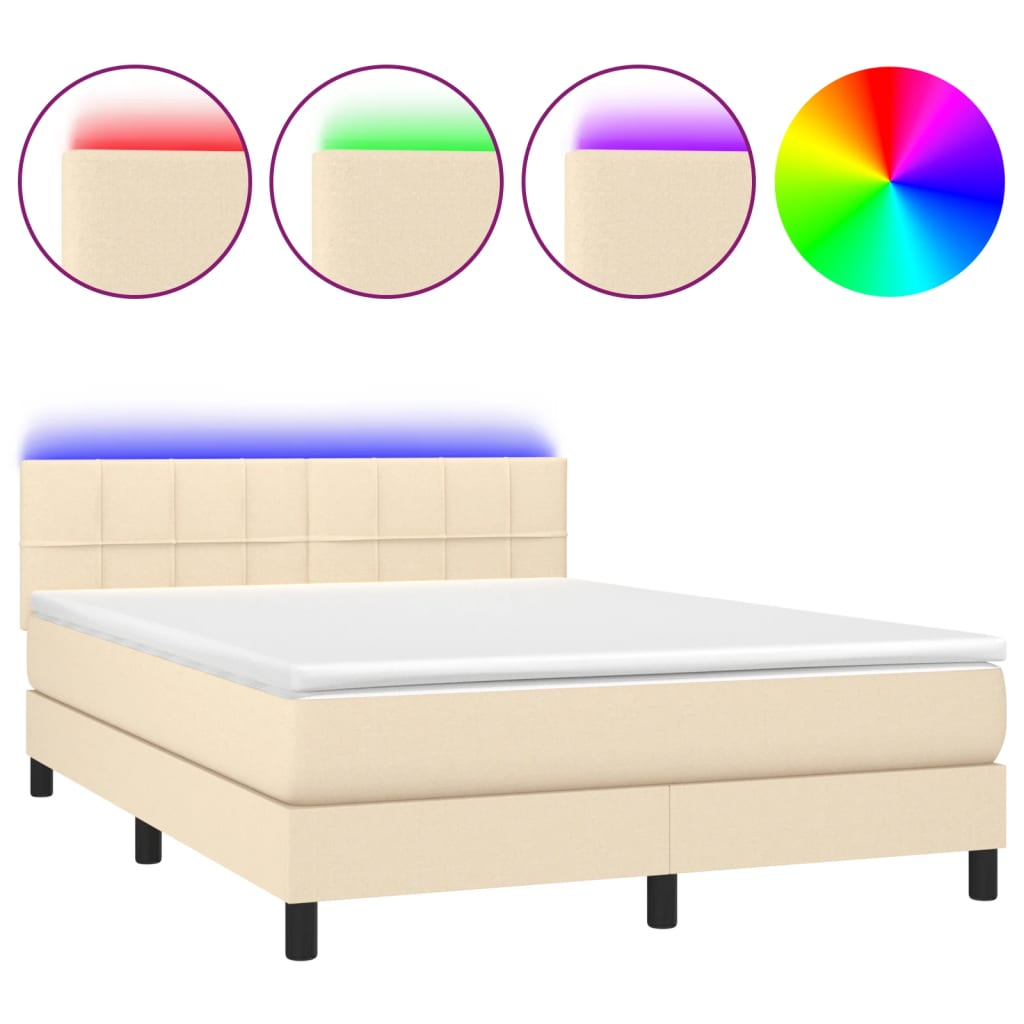 Cama box spring 140x190 Crema