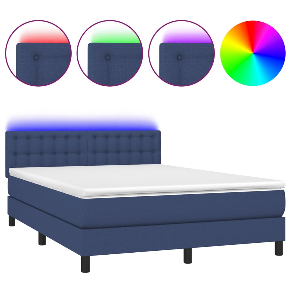 Cama box spring 140x200 Azul