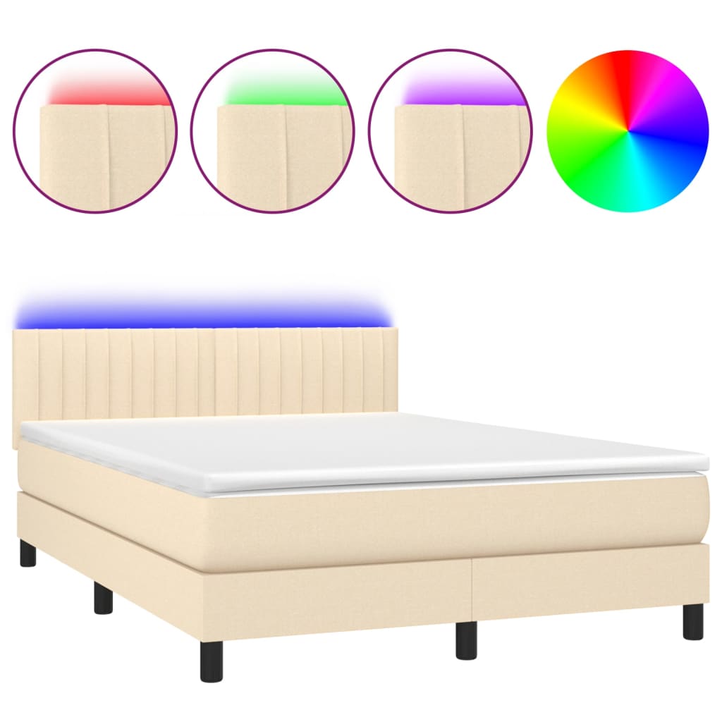 Cama box spring 140x190 Crema