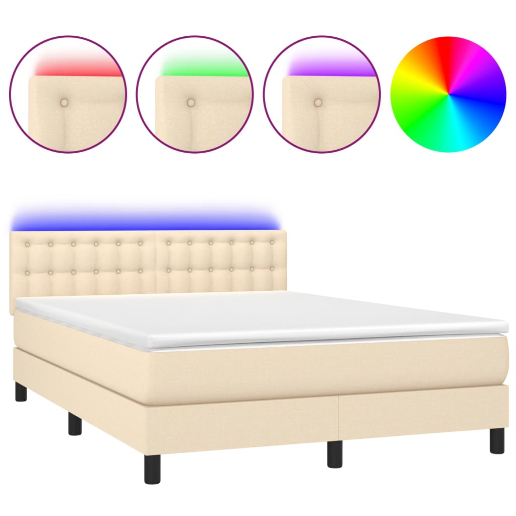 Cama box spring 140x200 Crema
