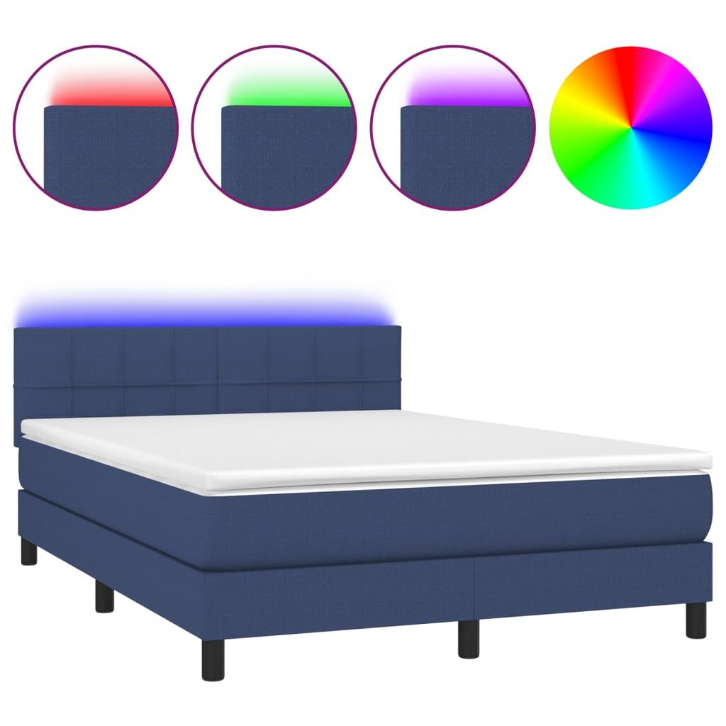 Cama box spring 140x200 Azul
