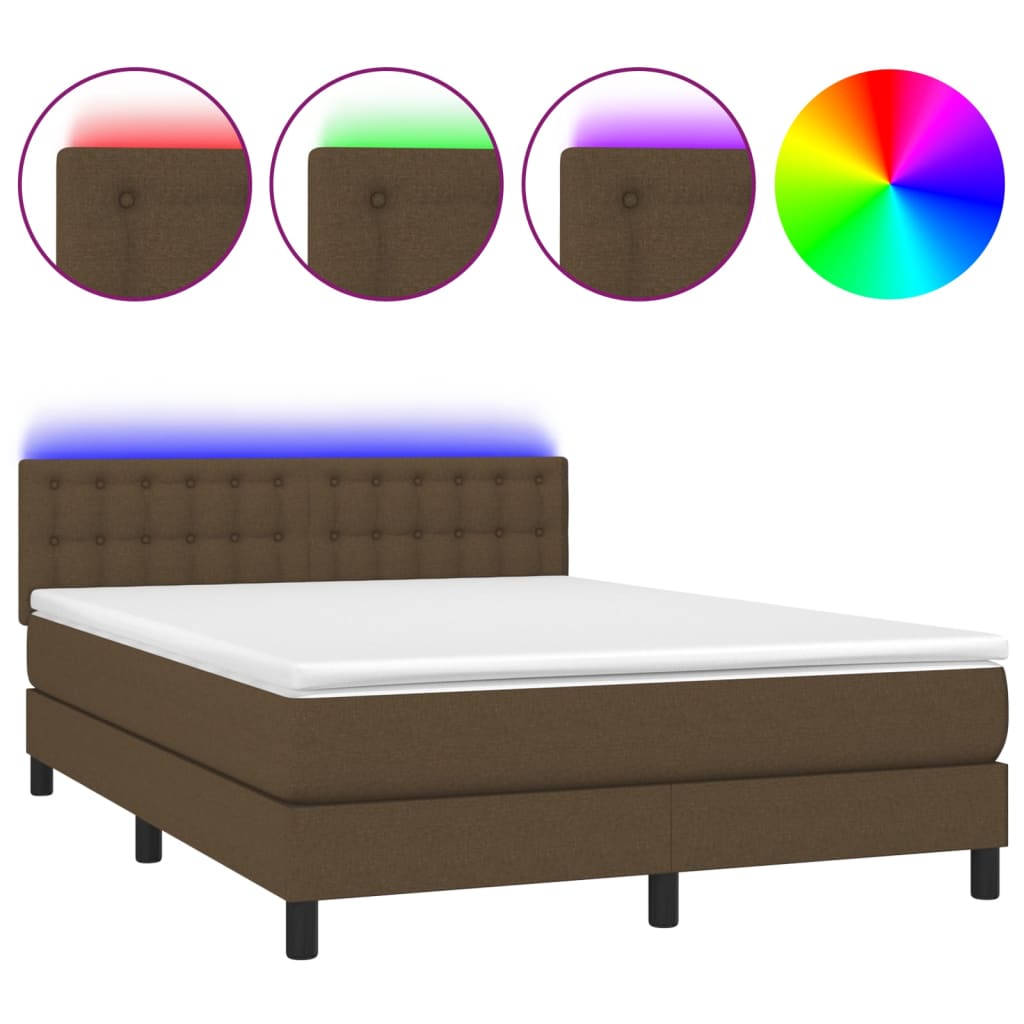 Cama box spring 140x200 Marrón