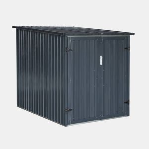 Abrigo para bicicleta em aço galvanizado com kit de ancoragem, 2 bicicletas, Nave, Cinza, 142x198x157 cm