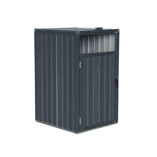 Abrigo para caixote do lixo em aço galvanizado cinzento, Escaut, Cinza, 73x82x124 cm