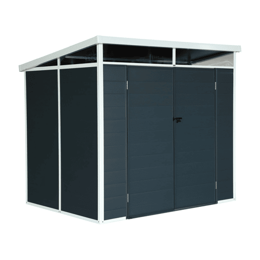Abrigo de plástico para jardim, estrutura de alumínio, 4.55m², Artois, Antracite, 238x190x215 cm