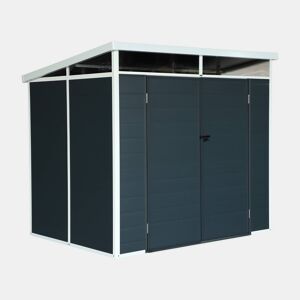 Abrigo de plástico para jardim, estrutura de alumínio, 4.55m², Artois, Antracite, 238x190x215 cm