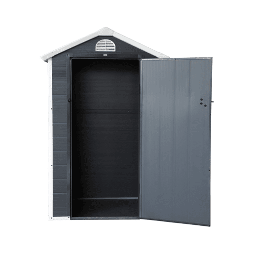 Abrigo de plástico para jardim, estrutura de alumínio, 1.39m², Melantois, Antracite, 134x104x204 cm