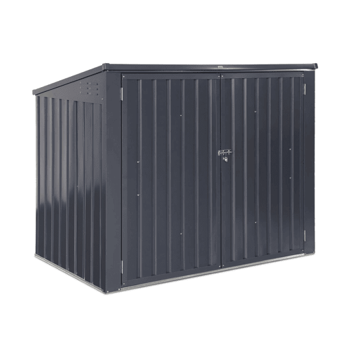 Abrigo duplo para caixote do lixo 1.75m², Carembault, Antracite, 1101x173x131 cm