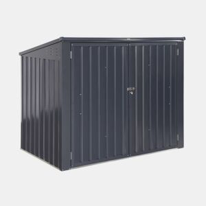 Abrigo duplo para caixote do lixo 1.75m², Carembault, Antracite, 1101x173x131 cm