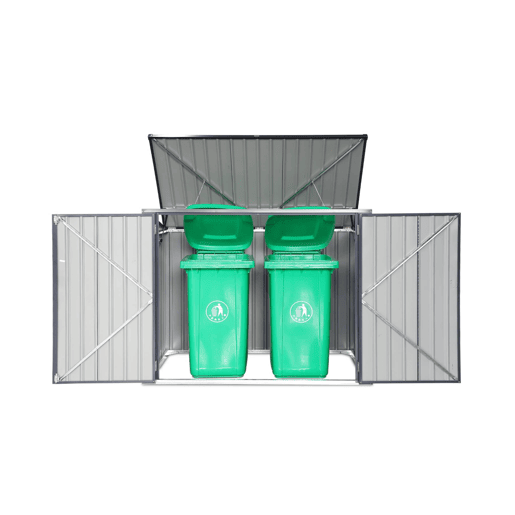 Abrigo duplo para caixote do lixo 1.75m², Carembault, Antracite, 1101x173x131 cm