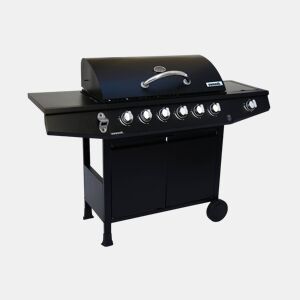 Churrasqueira a gás de 7 queimadores com 1 fogo lateral, Treville 7, Preto, 137.5x43.5x103 cm