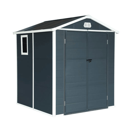 Abrigo de plástico para jardim, estrutura de alumínio, 3.65m², Weppes, Antracite, 192x190x219 cm