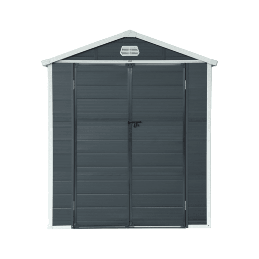 Abrigo de plástico para jardim, estrutura de alumínio, 3.65m², Weppes, Antracite, 192x190x219 cm