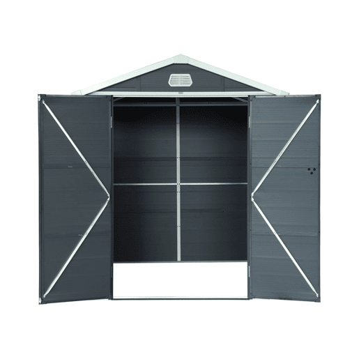 Abrigo de plástico para jardim, estrutura de alumínio, 3.65m², Weppes, Antracite, 192x190x219 cm
