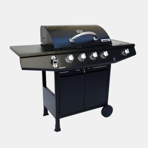 Barbecue a gás de 5 queimadores com 1 fogo lateral, Treville 5, Preto, 125x43.5x103 cm