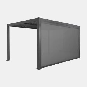 Pérgola bioclimática 3x4m de alumínio e aço + toldo 4m, Palace 3x4m + acessório, Antracite, 392x292x224 cm
