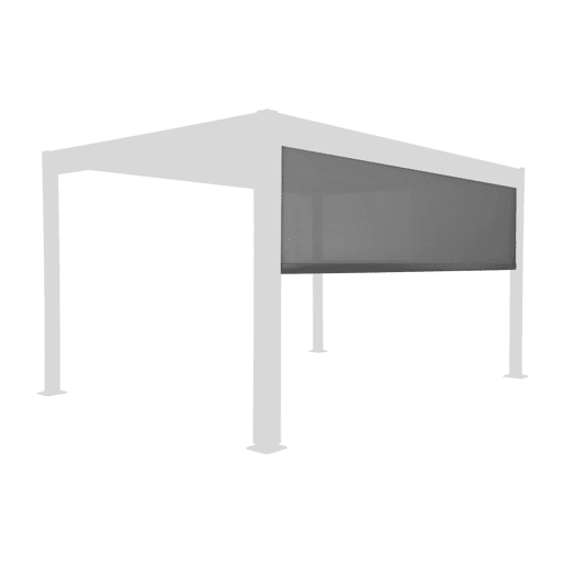 Pérgola bioclimática 3x4m de alumínio e aço + toldo 4m, Palace 3x4m + acessório, Antracite, 392x292x224 cm