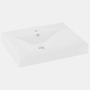 Lavatório - Lavabo - Pia de banheiro c orifício de torneira 60x46 cm cerâmica branco mate