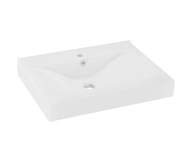 Lavabo - lavamanos de lujo con grifo cerámica 60x46 cm blanco mate