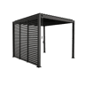 Pérgola bioclimática 3x3m de alumínio lâminas orientáveis V2 + 3 persianas, Triomphe 3x3m V2 + acessórios, Antracite, 301x301x250 cm