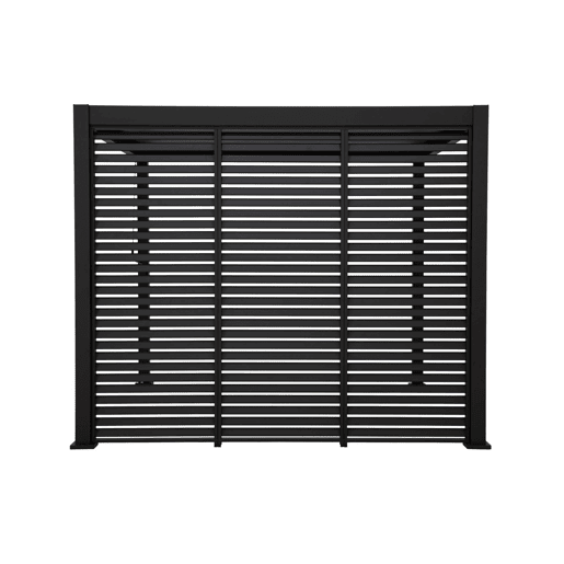 Pérgola bioclimática 3x3m de alumínio lâminas orientáveis V2 + 3 persianas, Triomphe 3x3m V2 + acessórios, Antracite, 301x301x250 cm