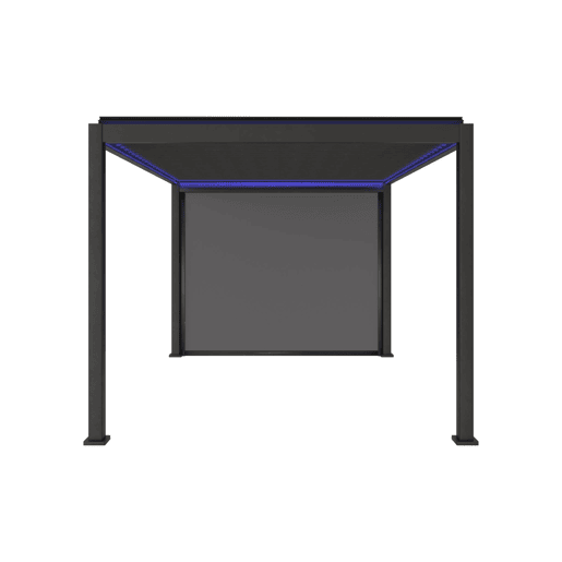 Pérgola bioclimática elétrica 3x4m com iluminação LED + toldo 3m, Triomphe 3x4m LED + acessório, Antracite, 300x400x300 cm