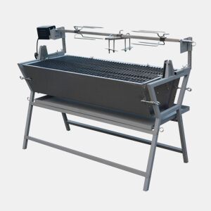 Churrasqueira a carvão com espeto elétrico, Mathurin, Cinza, 141x68.5x103.5 cm