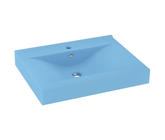 Lavabo - lavamanos de lujo con grifo cerámica 60x46 cm azul claro