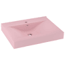 Lavatório - Lavabo - Pia de banheiro c orifÃcio de torneira 60x46 cm cerâmica rosa mate
