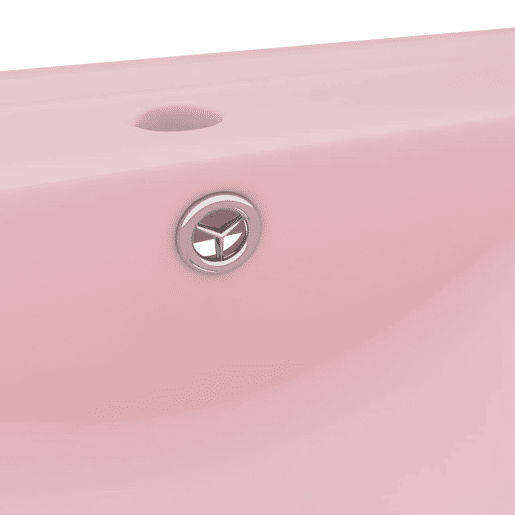 Lavatório - Lavabo - Pia de banheiro c orifício de torneira 60x46 cm cerâmica rosa mate