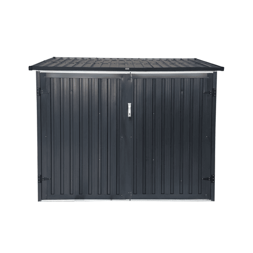 Abrigo de bicicleta em aço galvanizado com kit de ancoragem, 4 bicicletas, Nave, Cinza, 203x198x157 cm